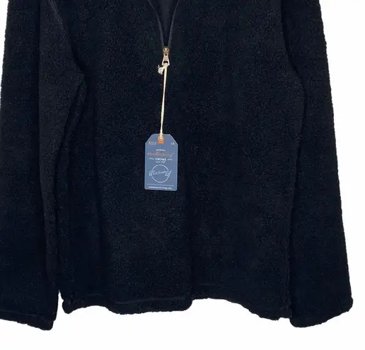 Weatherproof new π Vegan Sherpa 1/4 Zip Pullover Sweatee Sweatshirt π Black