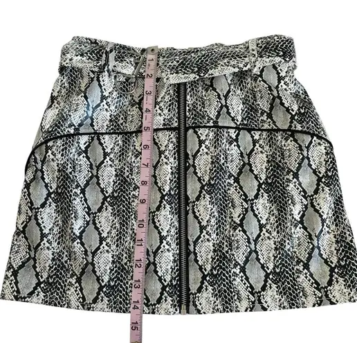 For Love & Lemons Claude Faux Snakeskin Mini Skirt Women’s Size XS Black