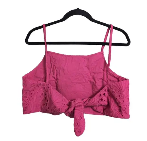 ANDIE NWT The Santiago Crop Top Eyelet Rosette Tie Back Boho S