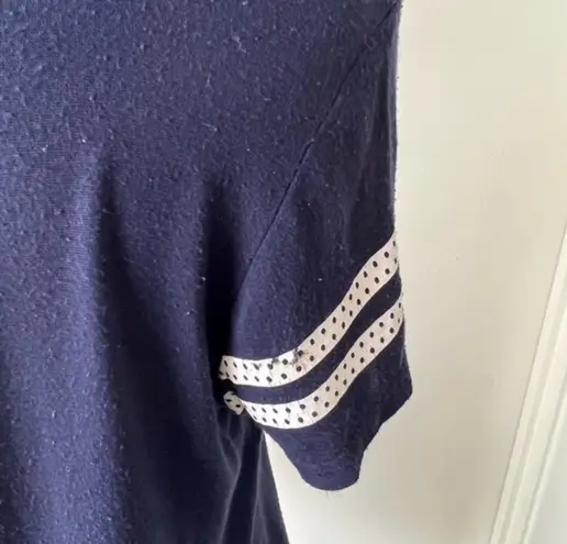 Free Kisses Womens Short Sleeve Scoop Neck Top Tee Navy Size Large