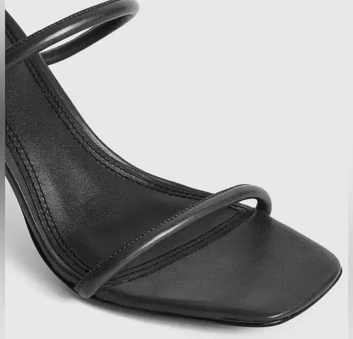 Reiss NEW Magda Leather Strappy Heeled Sandals Black 7.5