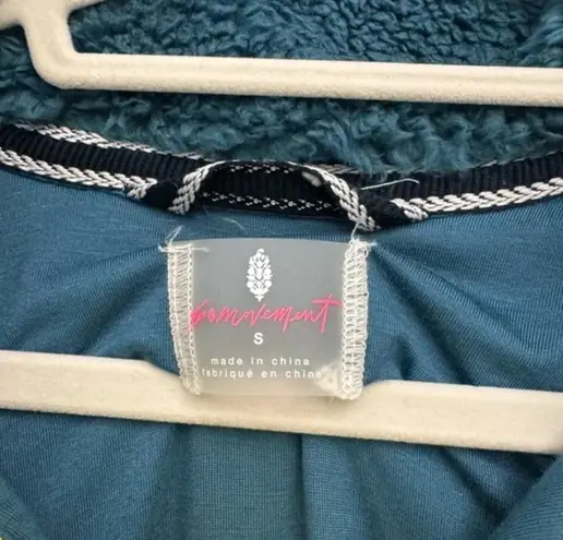 Free People Movement Fall to Rise Fluffy Quarterzip Pullover Margarita Blue