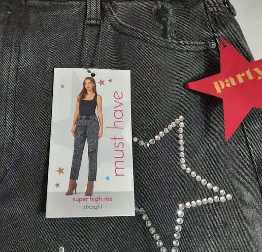 Simple Society Juniors Crop Jeans High Rise Straight Leg Distressed Size 15/32