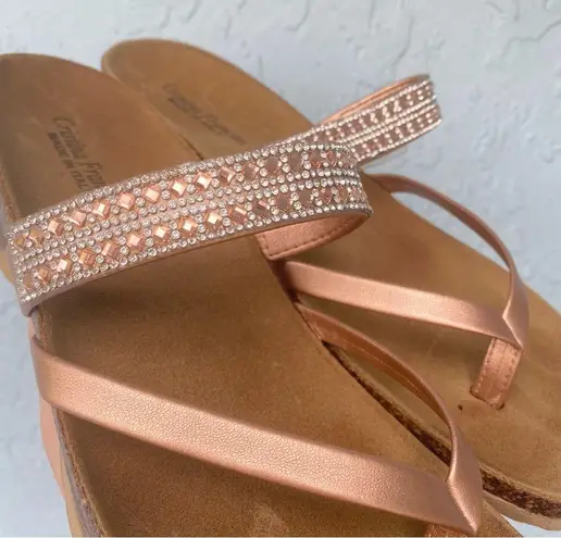 Cristina Francine Sandals with Braided Straps and Thong Design made in Italy Tan Size 7.5