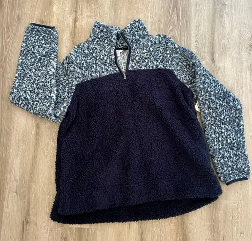 NWT two Toned Fleece Pullover Jacket XL Blue