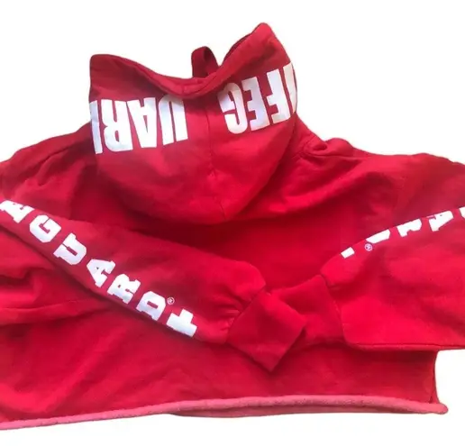 Lifeguard Licensed Cropped  LS Graphic Logo Red Hoodie Sweatshirt S SEXY Cover Up