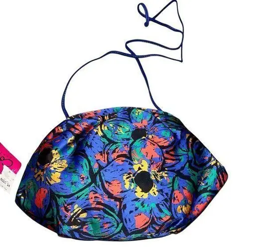 NEW Vintage Connie Satin Abstract Geometric Retro Crossbody Purse Bag Blue