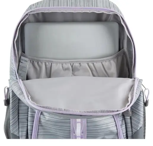 Unisex Teen Adult Backpack, Grey pinstripe. W Gray