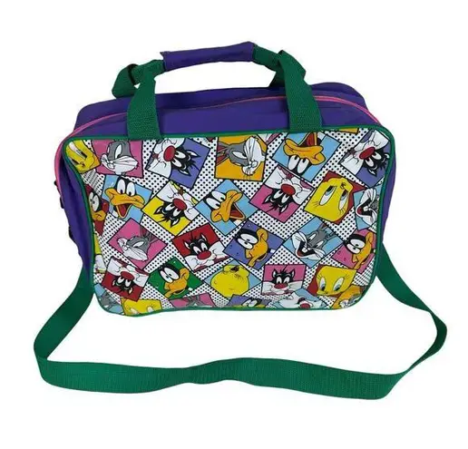 Vintage 1990s Looney Tunes Warner Bros. Rectangular Satchel Shoulder Bag Handled