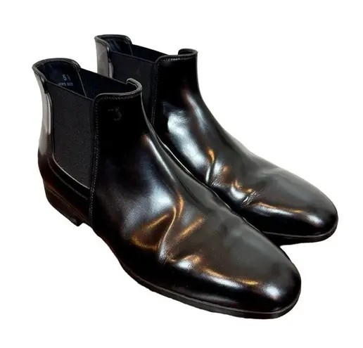 Tod's TOD’S Black Patent Leather Chelsea Ankle Boots