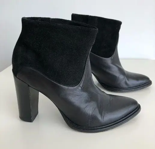 All Saints black leather and suede ankle booties 6