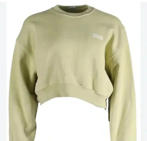 Set Active Womens Heavyweight Cropped Crewneck Sweatshirt Green Sz M Outdoor