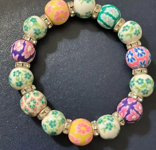 Antique Venetian Lampwork
Decorated Fancy Big Beads Tutti Frutti Murano Bracelet