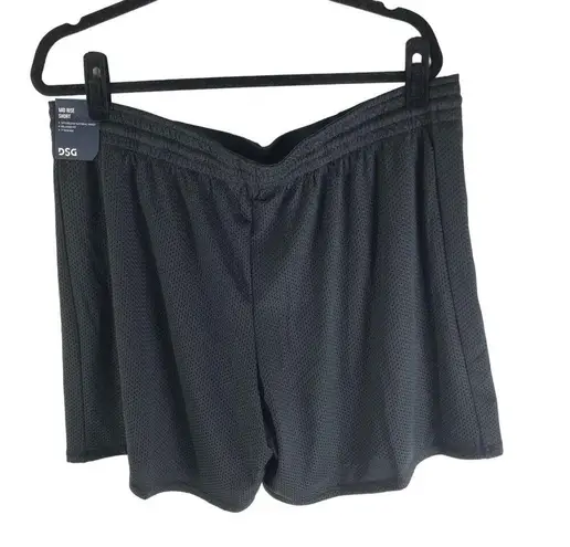 DSG Womens Mid Rise Shorts Moisture Wicking 7" Mesh Shorts Black L Size L