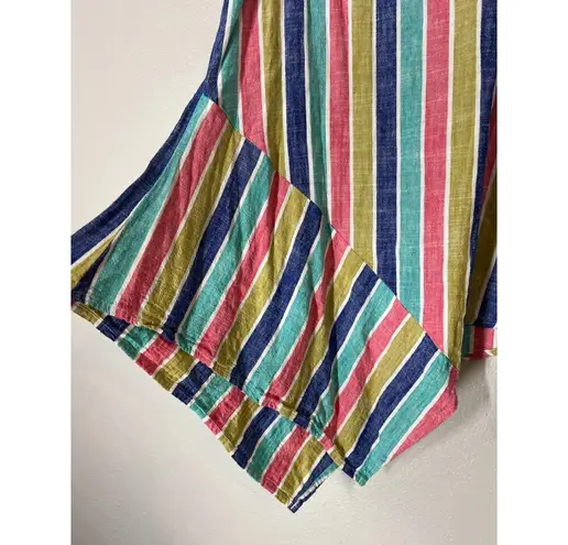 For Cynthia Rainbow Striped Asymmetrical Tunic Tank Womens Sz L Lagenlook