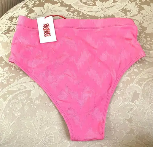 Solid & Striped The Lilo Bikini Bottom in Zigzag Watermelon Pink