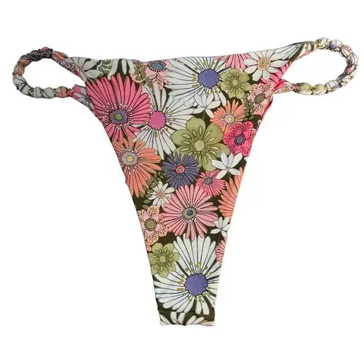 Agua Bendita Bikini Bottom Dakota Juana Floral Thong Reversible Size XL New