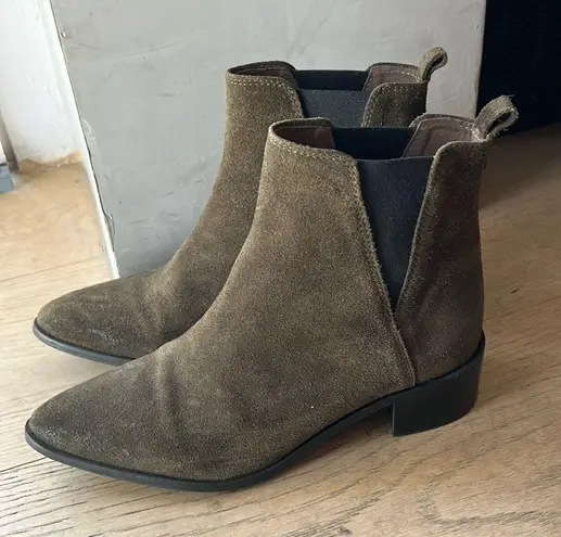 REBELS Green Suede Leather Chelsea Ankle Boots EU 37 / US 6.5 $168