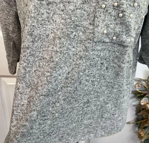 Workshop Republic Clothing WORKSHOP Republic Size S Heather Grey Pearl Soft Knit Top Athleisure Casual