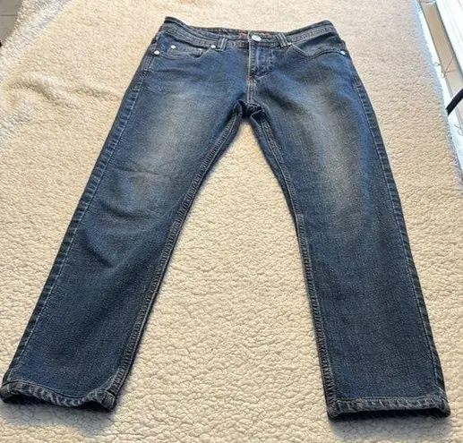 Dino Robert Denim Collection Blue Straight Leg Men’s Style Jeans with Faded Wash Size 29