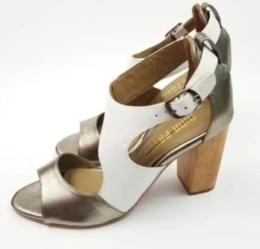 Nina Anthropologie  Payne Pinta Asymmetrical colorblocked heels Sandals, Size 9