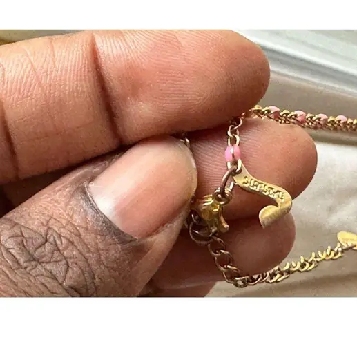 Womens Steel Ankle Bracelet Pink Accents Beach Wear Fashion Jewelry Boho Chic