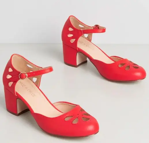 Chase and Chloe NEW Walk Off With My Heart Ankle Strap Heel RED