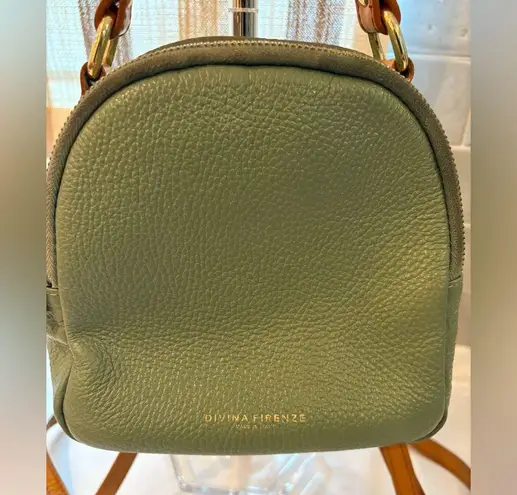 Divina Firenze Green Italian Leather Mini Backpack Crossbody Bag