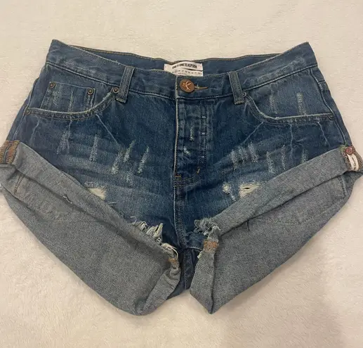 One Teaspoon Denim Shorts Distressed