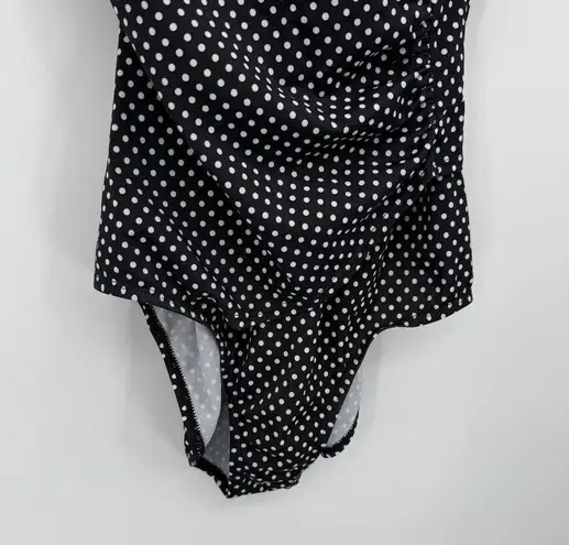 Jantzen Classics Black One Piece Polka Dot Swimsuit Medium