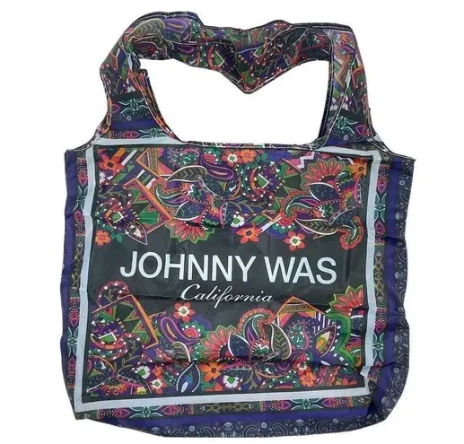 Johnny Was Reusable Shopper Tote Bag Foldable Abstract Floral Print