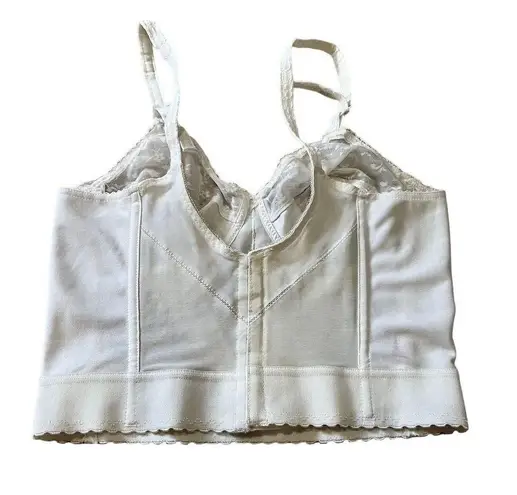 Vintage Carnival White Corset Bustier Bra 38B Longline Lace Detailing Size undefined