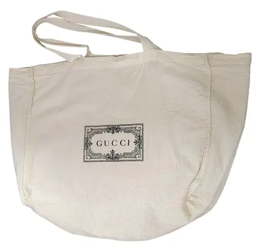 Gucci  Cream Reusable Cotton Tote Bag 19" X 14"