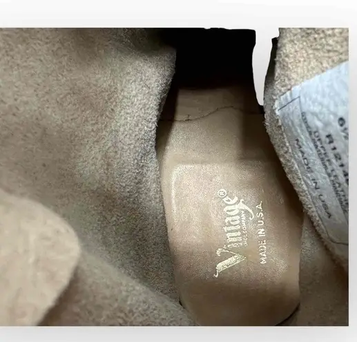 Garnet Hill Vintage Juliette Harness beige suede Classic American heritage boots buckle