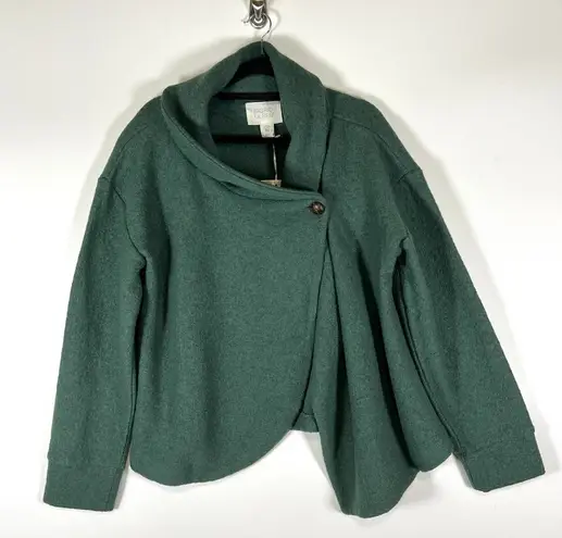 Sigrid Olsen Womens XL Cardigan Sweater Green Button NWT Wool Blend Boho