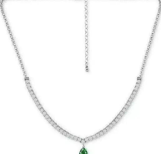 Giani Bernini Cubic Zirconia & Created Green Quartz Teardrop Pendant Necklace