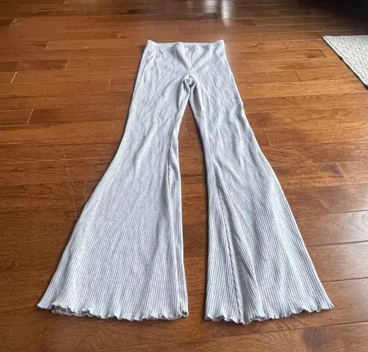 Aerie Gray Ripped Flare Pants