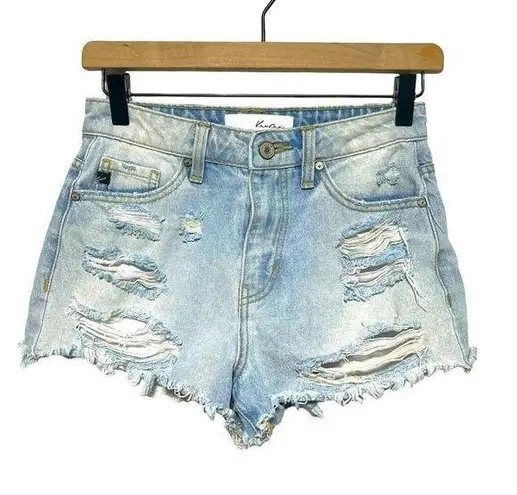 Kancan Estilo XS Distressed Pastel Thread Denim Cut
