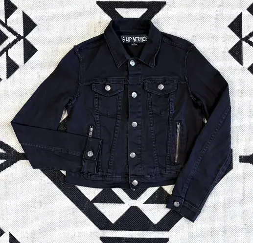 Lip service Black Denim Trucker Jacket Medium