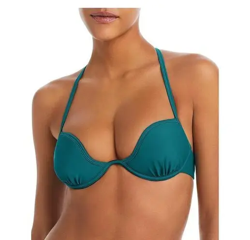 Andrea Iyamah Andrea Lyamah Gura Corset Bikini Top in Ocean Teal Blue Size Medium