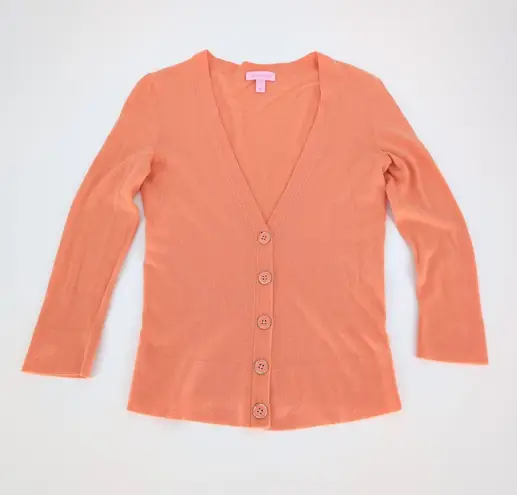Lilly Pulitzer  Soft Coral / Salmon Orange Button Up Size S Cardigan Sweater -GUC - Image 12