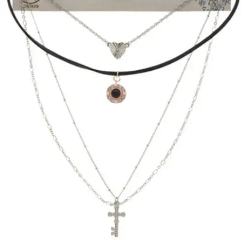 Mudd 🆕 ® Two Tone Cross Layered Necklace