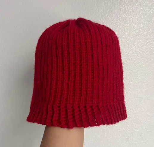 Handmade Red Knit Beanie