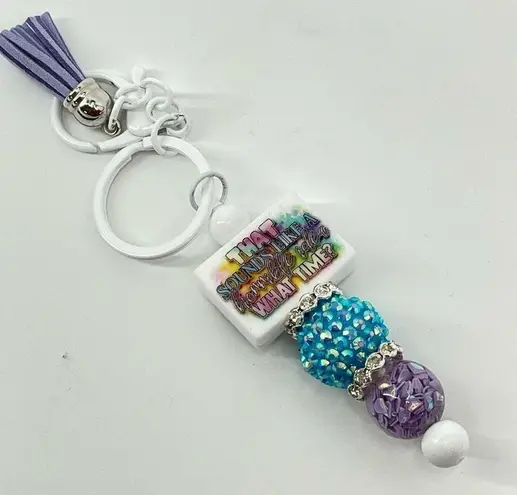 The Bar Keychain purse charm Beaded Keychain For Women,  Keychain, Silicone bead keyc