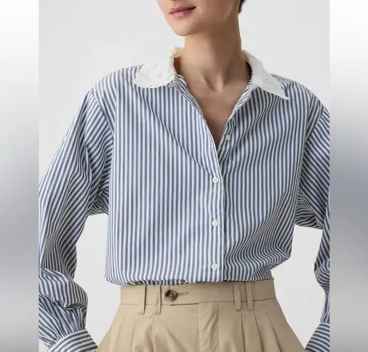 Gap × DÔEN Organic Cotton Eyelet Big Shirt White Size XS