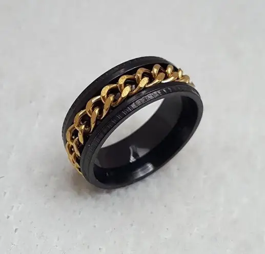 Black Tone Spinner Ring Size