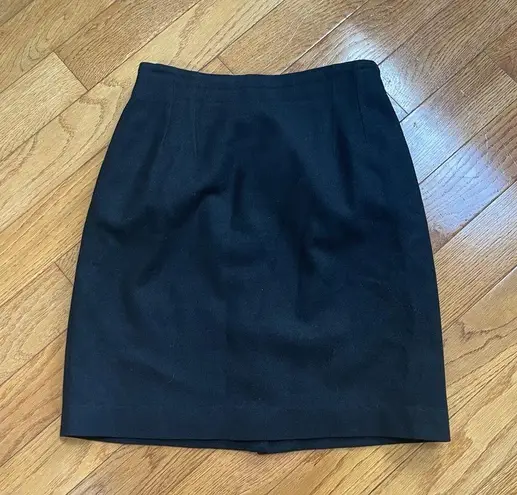Norton Mcnaughton Vintage 100% virgin wool black knee length skirt Sz 8 Petite