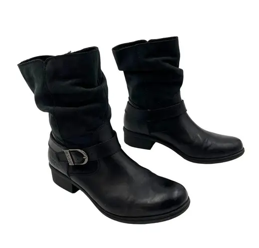 Bogs Carly Boots Waterproof Black Leather Ankle Booties Size 9.5