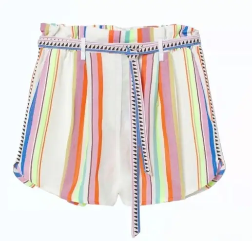 Lem Lem x H&M shorts Cream Lyocell Cotton Blend Multicolor Stripped Short Sz XL Orange