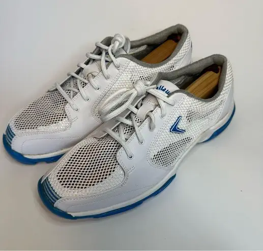 Callaway Women’s Golf Shoes Size 8.5 Spikes White Turquoise Blue EUC